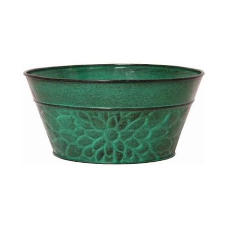 Lawnitator 8 in. Laurel Sheet Metal Bowl Planter, Aqua Blue LA3863071
